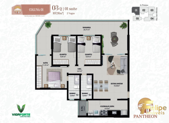 Imagem Imóvel com 2 Quartos à Venda, 80 m² em Praia Do Morro - Guarapari