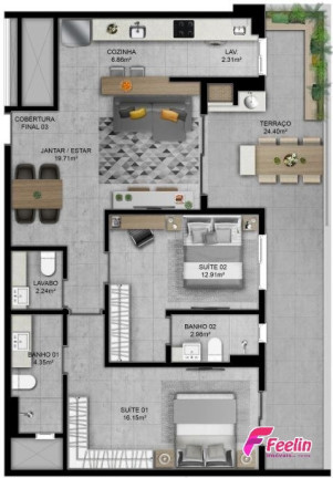 Imagem Cobertura com 2 Quartos à Venda, 109 m² em Córrego Grande - Florianópolis Imagem Cobertura com 2 Quartos à Venda, 109 m² em Córrego Grande - Florianópolis