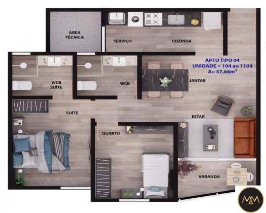 Imagem Apartamento com 2 Quartos à Venda, 57 m² em Manaíra - João Pessoa