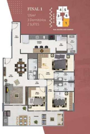 Imagem Apartamento com 3 Quartos à Venda, 126 m² em Guilhermina - Praia Grande Imagem Apartamento com 3 Quartos à Venda, 126 m² em Guilhermina - Praia Grande