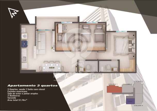 Imagem Apartamento com 2 Quartos à Venda, 48 m² em Damas - Fortaleza Imagem Apartamento com 2 Quartos à Venda, 48 m² em Damas - Fortaleza