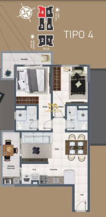 Imagem Apartamento com 2 Quartos à Venda, 57 m² em Guilhermina - Praia Grande
