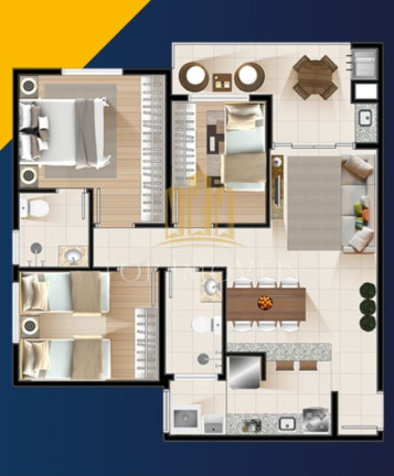 Imagem Apartamento com 3 Quartos à Venda, 70 m² em Jardim Califórnia - Jacareí