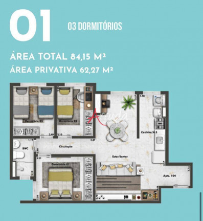 Imagem Apartamento com 3 Quartos à Venda, 62 m² em Brasília - Cascavel Imagem Apartamento com 3 Quartos à Venda, 62 m² em Brasília - Cascavel