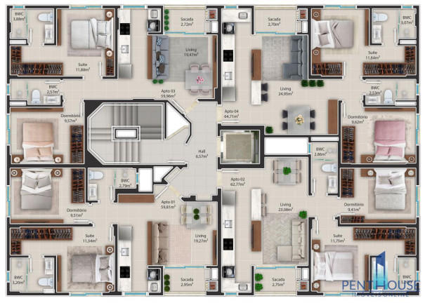 Imagem Apartamento com 2 Quartos à Venda, 62 m² em Centro - Balneário Camboriú Imagem Apartamento com 2 Quartos à Venda, 62 m² em Centro - Balneário Camboriú