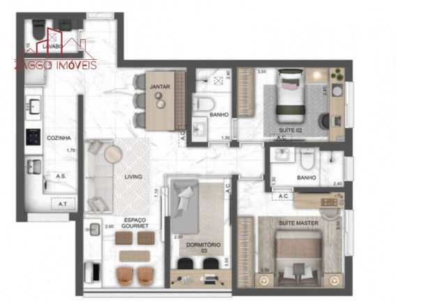 Imagem Apartamento com 3 Quartos à Venda, 82 m² em Vila Andrade - São Paulo Imagem Apartamento com 3 Quartos à Venda, 82 m² em Vila Andrade - São Paulo