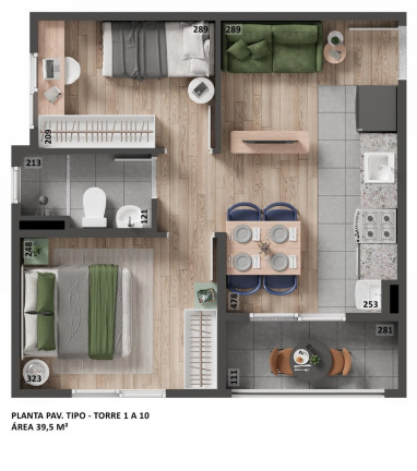Imagem Apartamento com 2 Quartos à Venda, 35 m² em Restinga Seca - Almirante Tamandaré