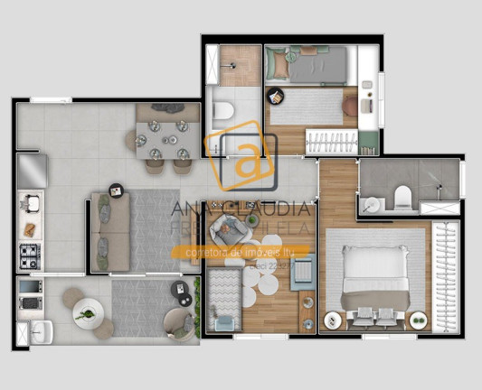 Imagem Apartamento com 3 Quartos à Venda, 56 m² em Nossa Senhora Aparecida - Itu