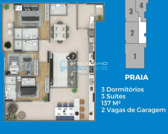 Imagem Apartamento com 1 Quarto à Venda, 65 m² em Flórida - Praia Grande Imagem Apartamento com 1 Quarto à Venda, 65 m² em Flórida - Praia Grande