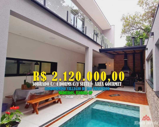 Imagem Sobrado com 4 Quartos à Venda, 253 m² em Medeiros - Jundiaí Imagem Sobrado com 4 Quartos à Venda, 253 m² em Medeiros - Jundiaí
