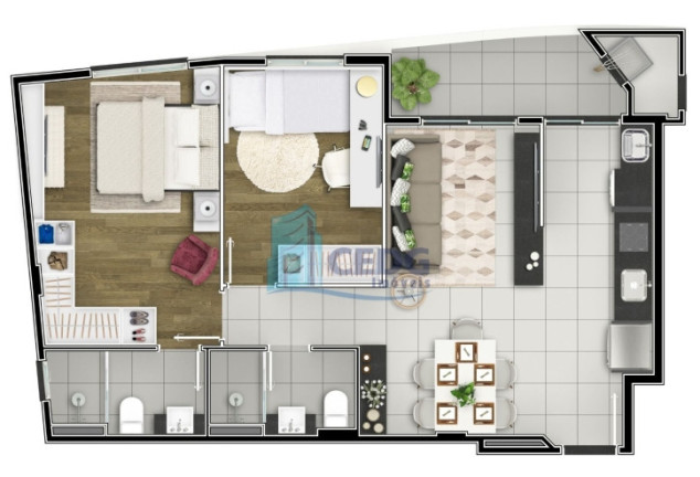 Imagem Apartamento com 2 Quartos à Venda, 60 m² em Alto Da Glória - Curitiba Imagem Apartamento com 2 Quartos à Venda, 60 m² em Alto Da Glória - Curitiba