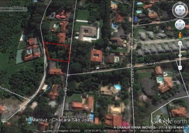 Terreno à Venda, 500 m² em Chácara São João - Carapicuíba