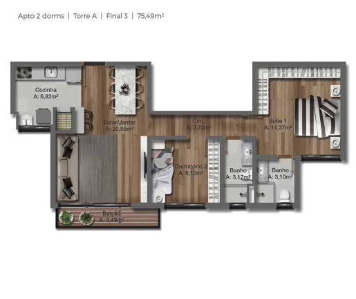 Imagem Cobertura com 3 Quartos à Venda, 218 m² em Tristeza - Porto Alegre Imagem Cobertura com 3 Quartos à Venda, 218 m² em Tristeza - Porto Alegre