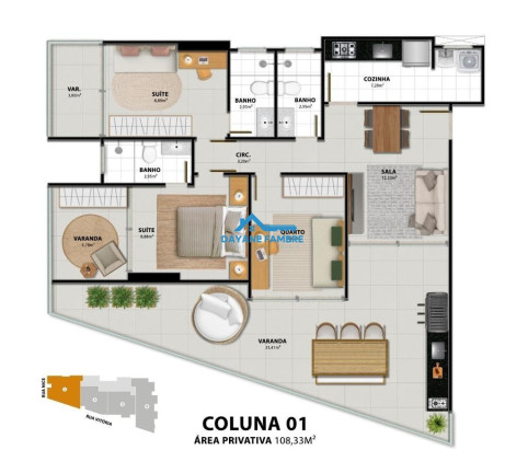 Imagem Apartamento com 3 Quartos à Venda, 108 m² Imagem Apartamento com 3 Quartos à Venda, 108 m²