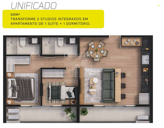 Imagem Apartamento com 1 Quarto à Venda, 34 m² em Centro - Itajaí