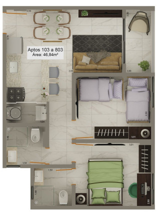 Imagem Apartamento com 2 Quartos à Venda, 46 m² em Tambiá - João Pessoa Imagem Apartamento com 2 Quartos à Venda, 46 m² em Tambiá - João Pessoa