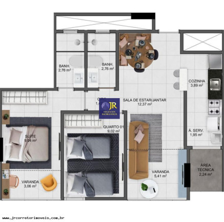 Imagem Imóvel com 2 Quartos à Venda, 64 m² em Praia De Itaparica - Vila Velha