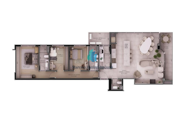 Imagem Apartamento com 3 Quartos à Venda, 145 m² em Botafogo - Bento Gonçalves Imagem Apartamento com 3 Quartos à Venda, 145 m² em Botafogo - Bento Gonçalves