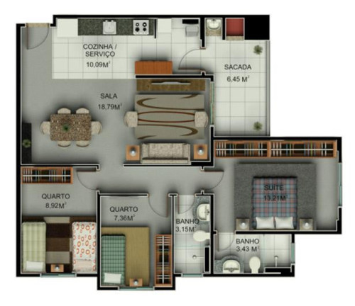 Imagem Apartamento com 3 Quartos à Venda, 92 m² em Centro - São José Dos Pinhais Imagem Apartamento com 3 Quartos à Venda, 92 m² em Centro - São José Dos Pinhais