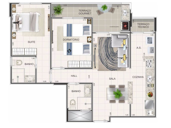 Imagem Apartamento com 2 Quartos à Venda, 68 m² em Ocian - Praia Grande
