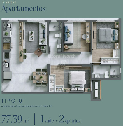 Imagem Apartamento com 3 Quartos à Venda, 77 m² em São João - Itajaí Imagem Apartamento com 3 Quartos à Venda, 77 m² em São João - Itajaí
