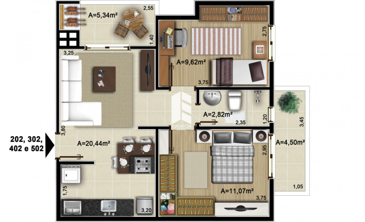 Imagem Apartamento com 2 Quartos à Venda, 80 m² em Camobi - Santa Maria Imagem Apartamento com 2 Quartos à Venda, 80 m² em Camobi - Santa Maria