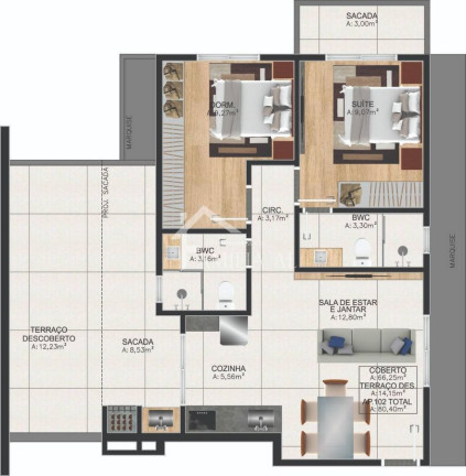 Imagem Apartamento com 2 Quartos à Venda, 64 m² em Guanabara - Joinville