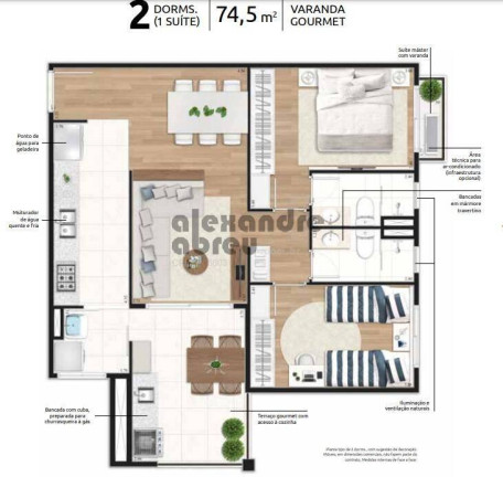 Imagem Apartamento com 2 Quartos à Venda, 74 m² em Jardim São Paulo(zona Norte) - São Paulo