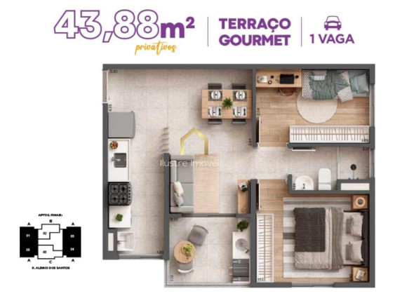Imagem Apartamento com 2 Quartos à Venda, 41 m² em Centro - Osasco