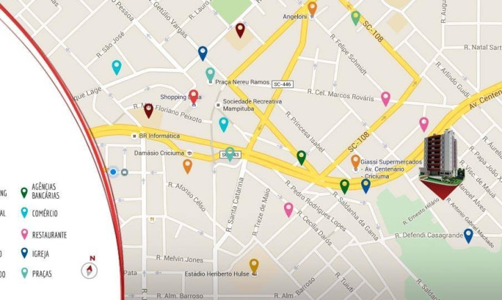 Imagem Apartamento com 2 Quartos à Venda, 63 m² em São Cristóvão - Criciúma
