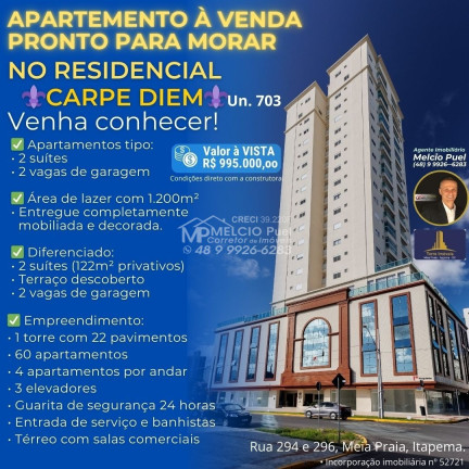 Apartamento com 2 Quartos à Venda, 81 m² em Meia Praia - Itapema