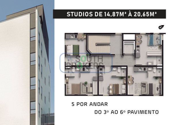 Imagem Apartamento com 1 Quarto à Venda, 14 m² em Guabirotuba - Curitiba Imagem Apartamento com 1 Quarto à Venda, 14 m² em Guabirotuba - Curitiba