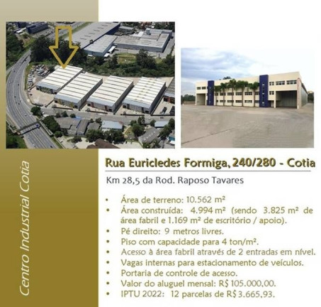 Imagem Galpão para Alugar, 4.994 m² em água Espraiada (caucaia Do Alto) - Cotia Imagem Galpão para Alugar, 4.994 m² em água Espraiada (caucaia Do Alto) - Cotia