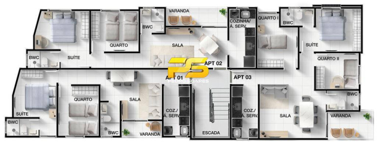 Imagem Apartamento com 3 Quartos à Venda, 67 m² em Cristo Redentor - João Pessoa Imagem Apartamento com 3 Quartos à Venda, 67 m² em Cristo Redentor - João Pessoa