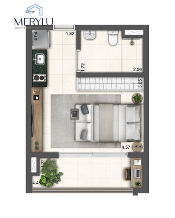 Imagem Apartamento com 1 Quarto à Venda, 32 m² em Chácara Inglesa - São Paulo