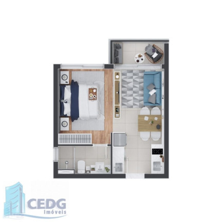 Imagem Apartamento com 1 Quarto à Venda, 41 m² em Portão - Curitiba Imagem Apartamento com 1 Quarto à Venda, 41 m² em Portão - Curitiba