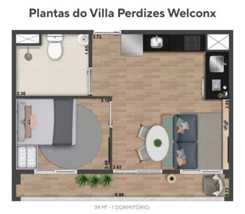 Imagem Imóvel com 2 Quartos à Venda, 39 m² em Perdizes - São Paulo Imagem Imóvel com 2 Quartos à Venda, 39 m² em Perdizes - São Paulo