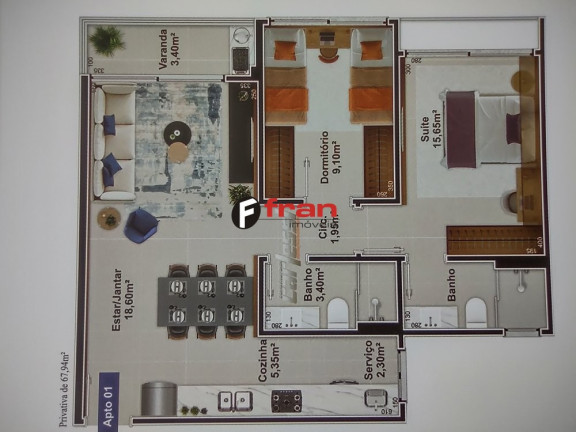 Imagem Apartamento com 2 Quartos à Venda, 63 m² em Trindade - Florianópolis