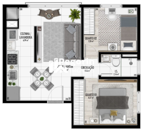 Imagem Apartamento com 2 Quartos à Venda, 45 m² em Santa Cândida - Curitiba