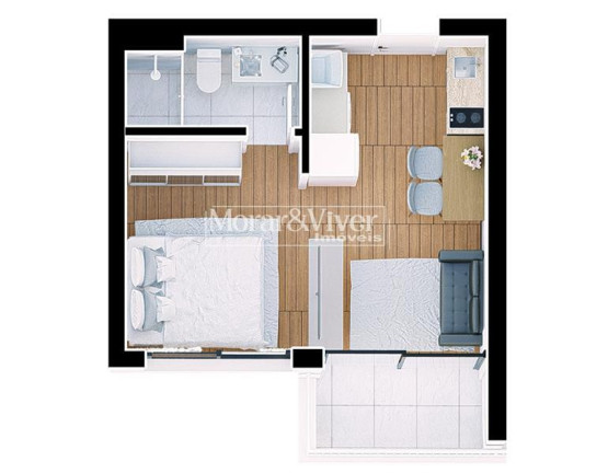 Imagem Apartamento com 2 Quartos à Venda, 40 m² em Portão - Curitiba Imagem Apartamento com 2 Quartos à Venda, 40 m² em Portão - Curitiba