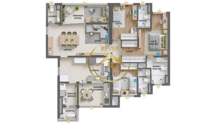 Imagem Apartamento com 3 Quartos à Venda, 127 m² em Chácara Da Barra - Campinas Imagem Apartamento com 3 Quartos à Venda, 127 m² em Chácara Da Barra - Campinas