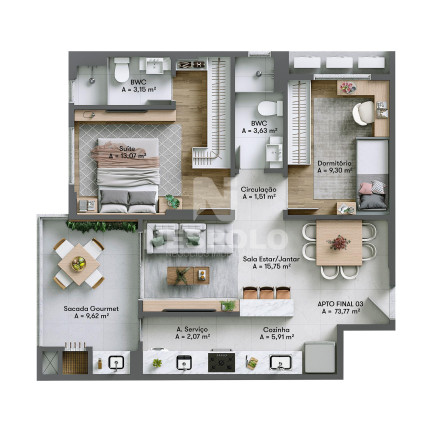 Imagem Apartamento com 1 Quarto à Venda, 74 m² em Fazenda - Itajai