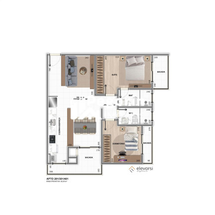Imagem Apartamento com 2 Quartos à Venda, 96 m² em Centro - Pinhais