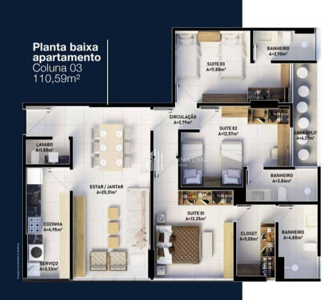 Imagem Apartamento com 3 Quartos à Venda, 110 m² em Jóquei - Teresina Imagem Apartamento com 3 Quartos à Venda, 110 m² em Jóquei - Teresina