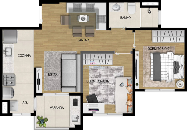 Imagem Apartamento com 2 Quartos à Venda, 53 m² em Jardim Carolina - Jundiaí Imagem Apartamento com 2 Quartos à Venda, 53 m² em Jardim Carolina - Jundiaí