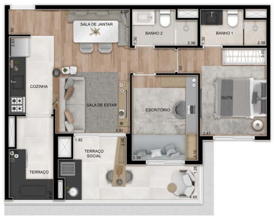 Imagem Apartamento com 2 Quartos à Venda, 63 m² em Vila Cruzeiro - São Paulo