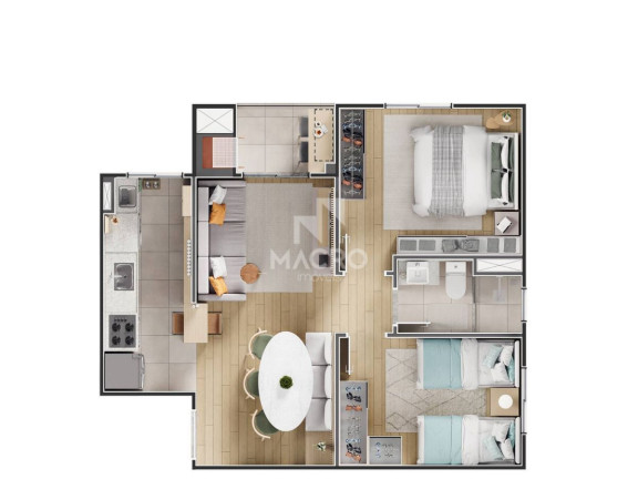 Imagem Apartamento com 2 Quartos à Venda, 46 m² em Jaraguá Esquerdo - Jaraguá Do Sul Imagem Apartamento com 2 Quartos à Venda, 46 m² em Jaraguá Esquerdo - Jaraguá Do Sul