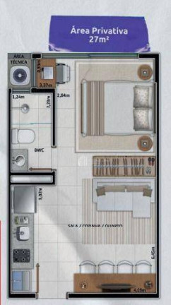 Imagem Studio com 1 Quarto à Venda, em Jóquei - Teresina Imagem Studio com 1 Quarto à Venda, em Jóquei - Teresina