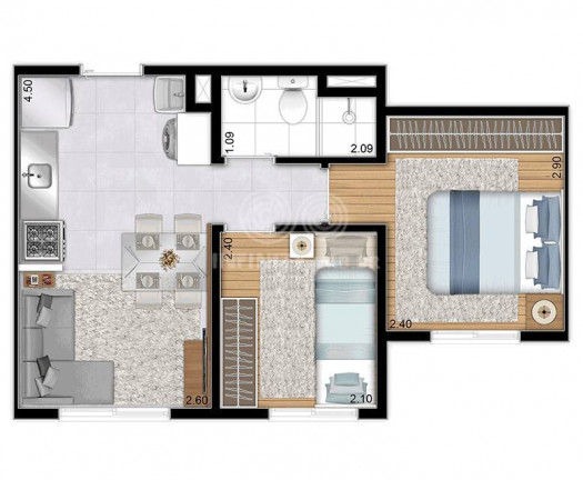 Imagem Apartamento com 2 Quartos à Venda, 33 m² em Brás - São Paulo