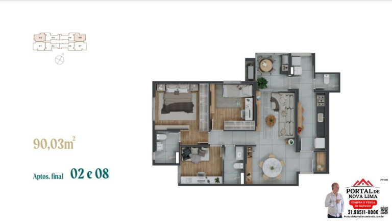 Imagem Apartamento com 4 Quartos à Venda, 185 m² em Vila Da Serra - Nova Lima